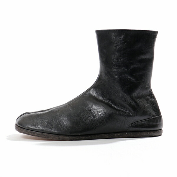 楽天市場 Maison Margiela メゾンマルジェラ 22 S57wu0134 P1867 900 ヴィンテージレザー タビブーツ 足袋ブーツ ショートブーツ フラットソール 靴 メンズ インポートセレクト Musee