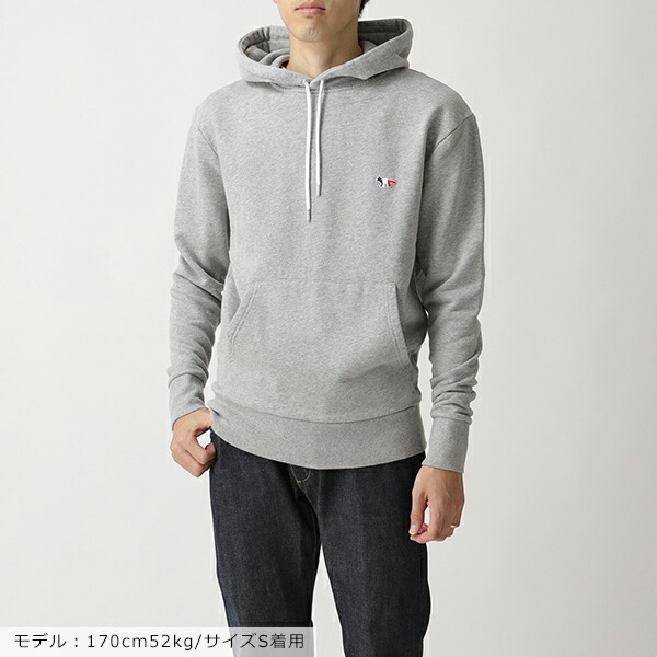 楽天市場 Maison Kitsune メゾンキツネ Aukm0001 Tricolor Fox Patch スウェット プルオーバー パーカー Grey Melange メンズ インポートセレクト Musee