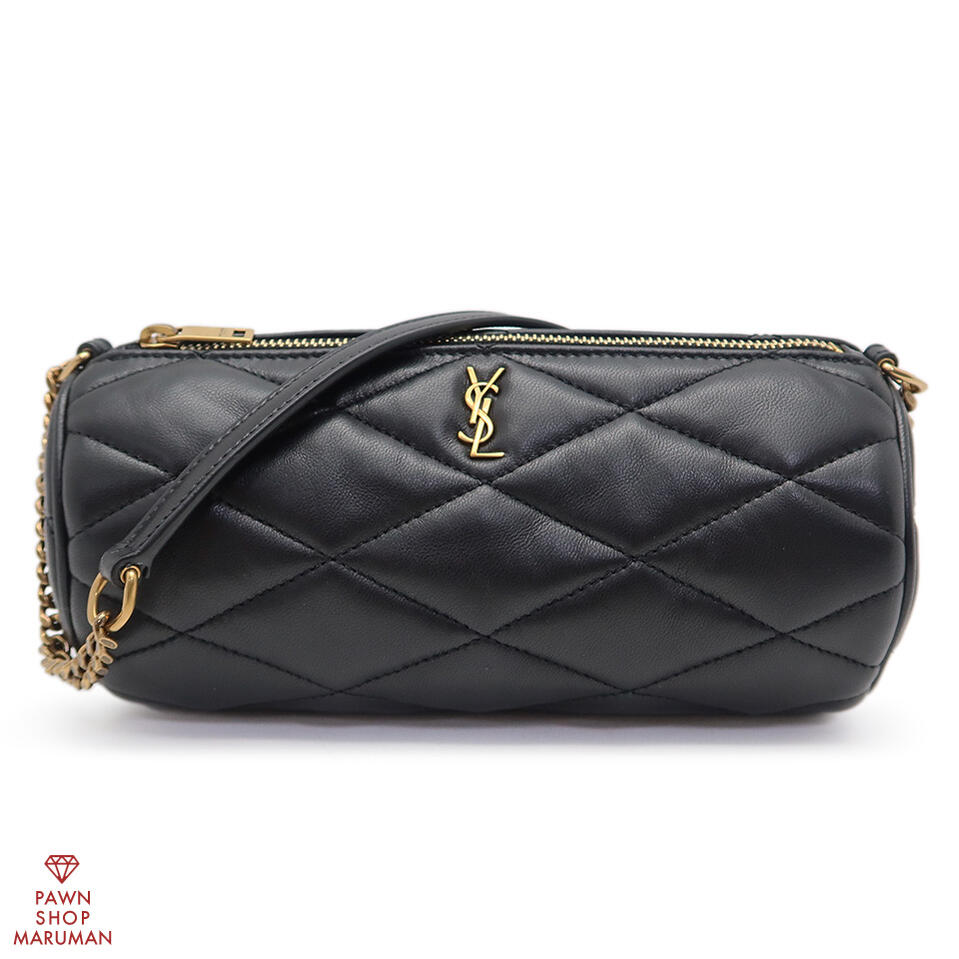 楽天市場】SAINT LAURENT(サンローラン)キルティングレザー：ブラック