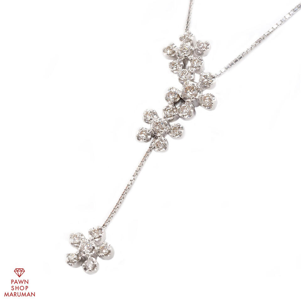 楽天市場】ダイヤモンドネックレス K18WG 0.54ct ホワイトゴールド