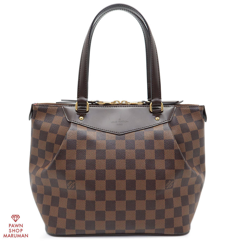 LOUIS VUITTON ルイ ヴィトン ダミエ ウエストミンスターPM N41102 ダミエキャンバス×レザー ダミエエベヌ×ゴールド金具【送料無料】【中古】【レディース】【ショルダーバッグ】【プリーツ】【エレガント】【フェミニン】【デイリーユース】【Wファスナー】
