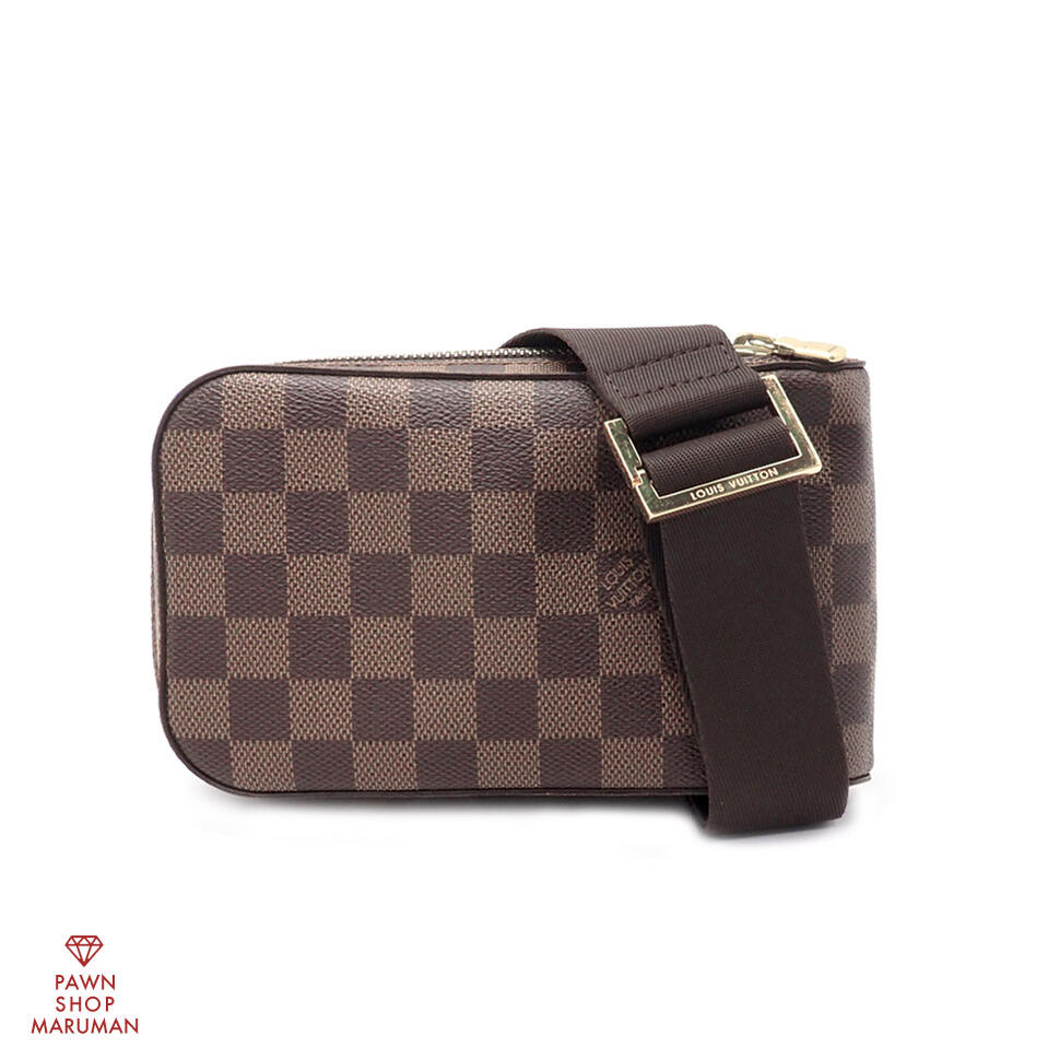 LOUIS VUITTON ルイ ヴィトン ダミエ ジェロニモス N51994 ダミエキャンバス&times;レザー ダミエエベヌ&times;ゴールド金具【送料無料】【中古】【メンズ】【ボディバッグ】【ヒップバッグ】【ウエストバッグ】【デイリー】｜丸万質舗