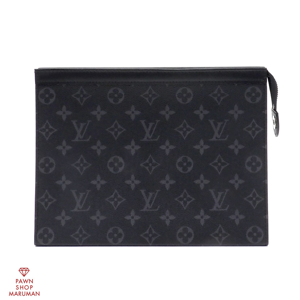 LOUIS VUITTON ルイ ヴィトン モノグラムエクリプス ポシェット ヴォワヤージュMM M61692 モノグラムエクリプス 帆布×なめし革 モノグラムエクリプス×火器金属元素 【貨物輸送無料】【中古】【メンズ】【二番目御徒面子】【本革】【クラッチペダル御徒面子】