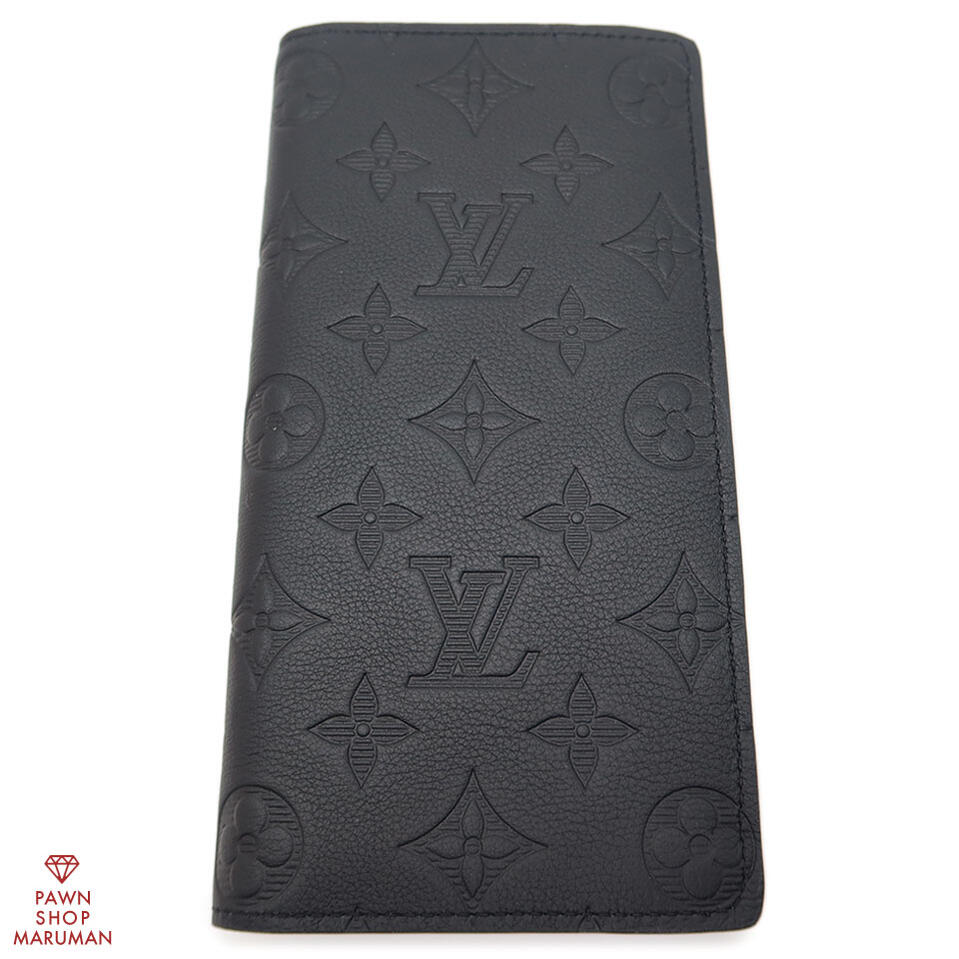 LOUIS VUITTON ルイ ヴィトン モノグラムトリヨン ポルトフォイユ ブラザ M69038 トリヨンレザー ブラック×ブラック金具【送料無料】【中古】【メンズ】【大容量】【エンボス】【スリム】