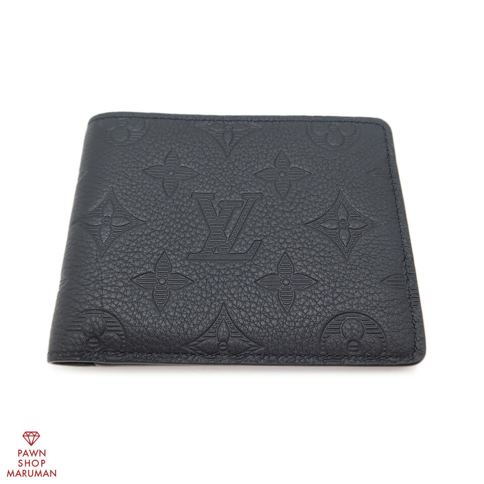 LOUIS VUITTON ルイ ヴィトン モノグラムシャドウ ポルトフォイユミュルティプル M62901 モノグラムシャドウレザー 黒いこと【貨物輸送無料】【中古】【メンズ】【二つ折り紙入れ】【コンパクトウォレット】【本革】【コインケースなし】