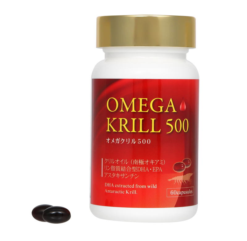 ２個書き割り・ゼロクリル500-OMRGA KRILL500(６０粒入）おまけ付
