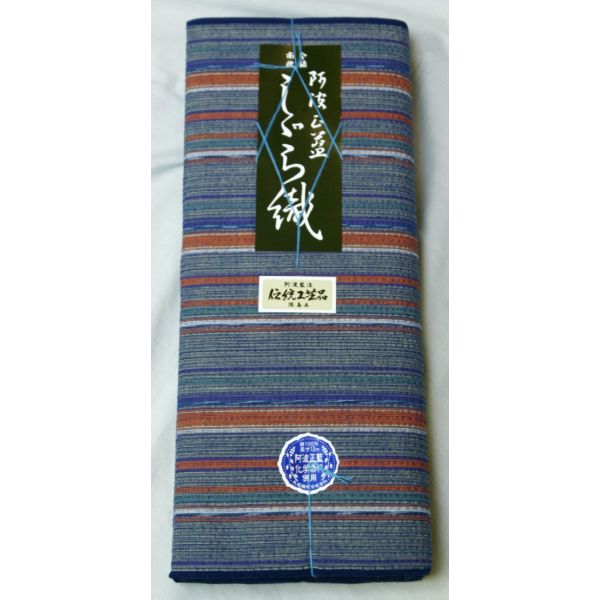 正藍阿波しじら織　反物3本まとめて 阿波正藍しじら織/紺地に朱絣（単仕立て付き） – MENYA FABRIC