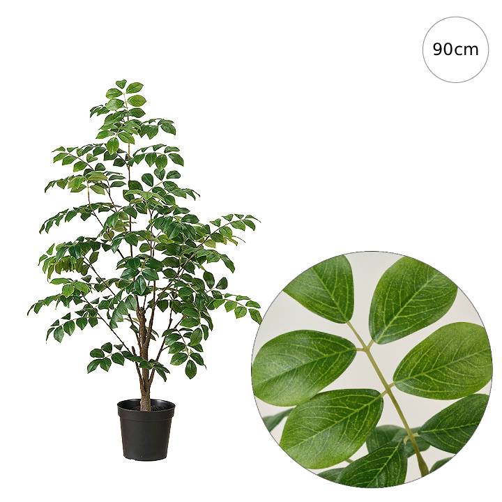 トネリコミニポット (H90cm) 人工観葉植物 造花 フェイクグリーン 葉っぱ 観葉植物 インテリア シンプル お世話いらず