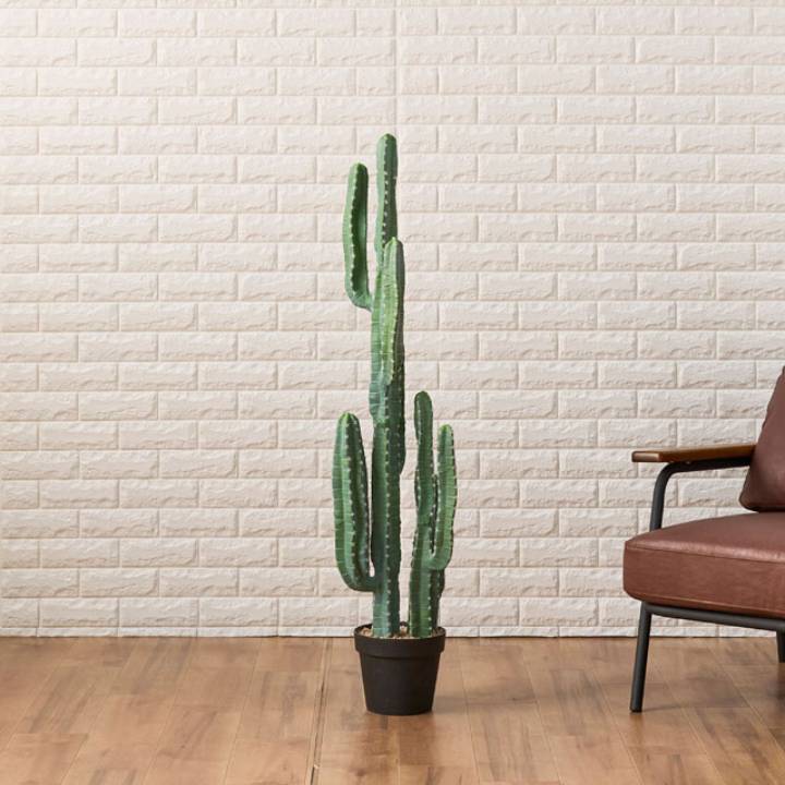 柱サボテンポット (H120cm) 人工観葉植物 造花 フェイクグリーン 葉っぱ 観葉植物 壁掛け 壁 吊り下げ アレンジ あしらい 高品質 モダン おしゃれ
