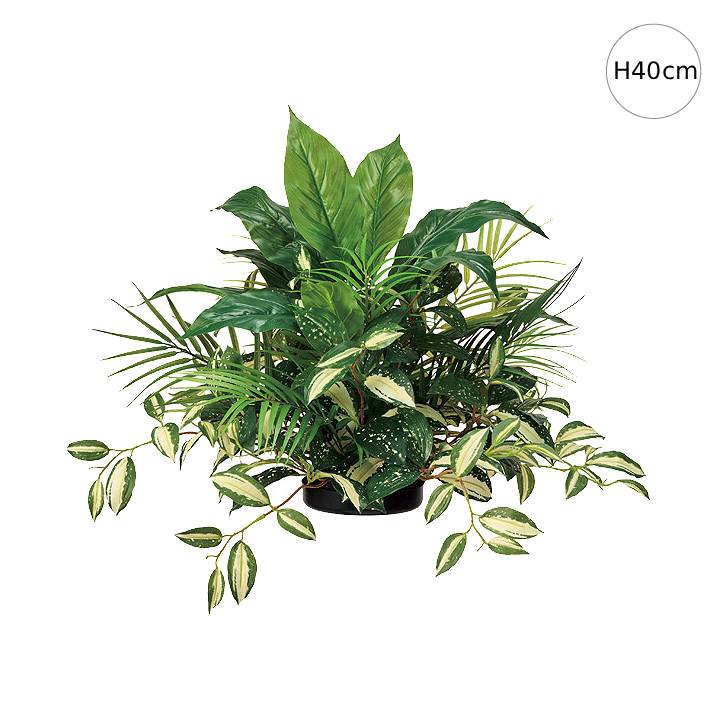 【新作入荷しました】ミックスグリーンアレンジA (H40cm) 人工観葉植物 造花 フェイクグリーン 葉っぱ 観葉植物 インテリア シンプル お世話いらず