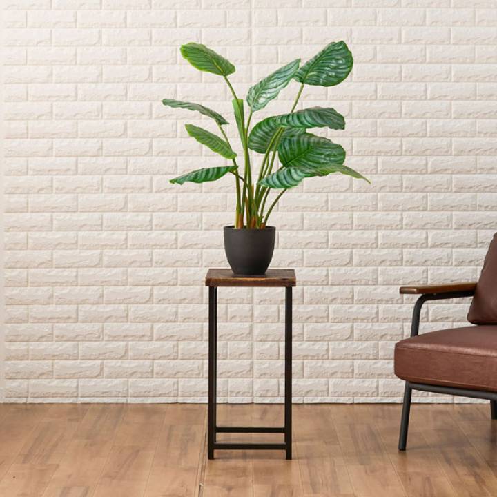 【新作】カラテアオルビフォリアポット (H70cm) UV加工 人工観葉植物 造花 フェイクグリーン 葉っぱ 観葉植物 壁掛け 壁 吊り下げ アレンジ あしらい 高品質 モダン おしゃれ