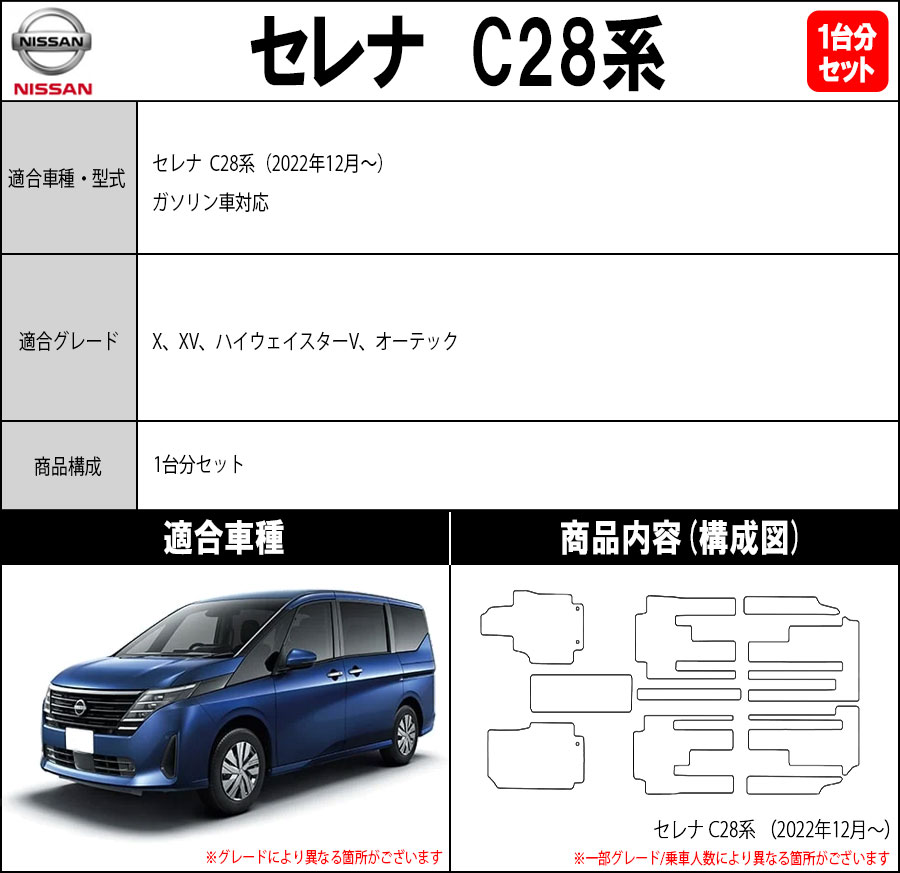 日産 フロアマット 日産 セレナ C27 フロアマット 車 マット 平成28年9