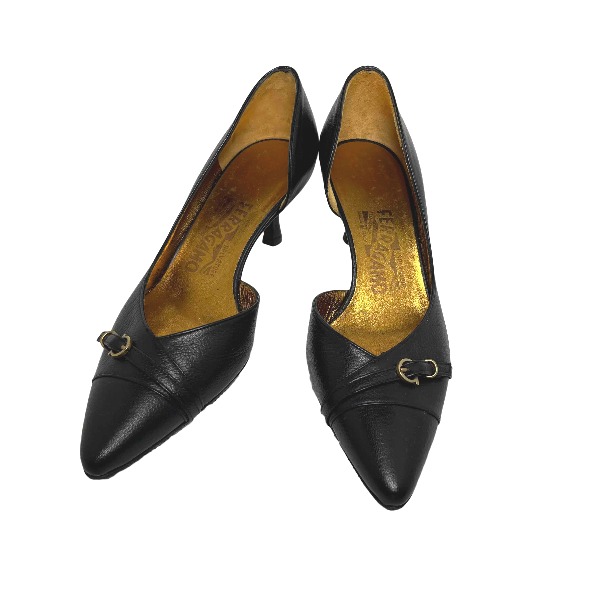 サルヴァトーレフェラガモ Salvatore Ferragamo パンプス 5 D Not specified（特定化なし） 黒いこと 【SS】 【中古】