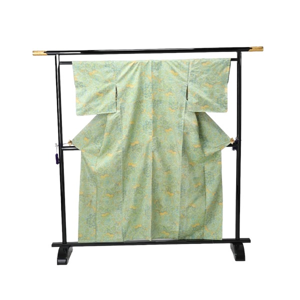 その他着物 着物 和服 細長着 シルク 若葉色 【H】 【中古】