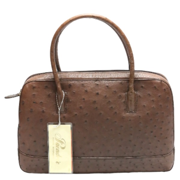 HIGHNESS ハンドバッグ ブラウン ゴールド金具 楽天市場】【バッグ】OSTRICH オーストリッチ ハンドバッグ