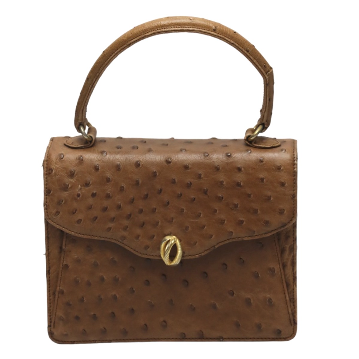 Ostrich✨️オーストリッチ　ハンドバッグ　シュニール織　レッド　ゴールド金具 美品 オーストリッチ OSTRICH バッグ ハンドバッグ ゴールド金具