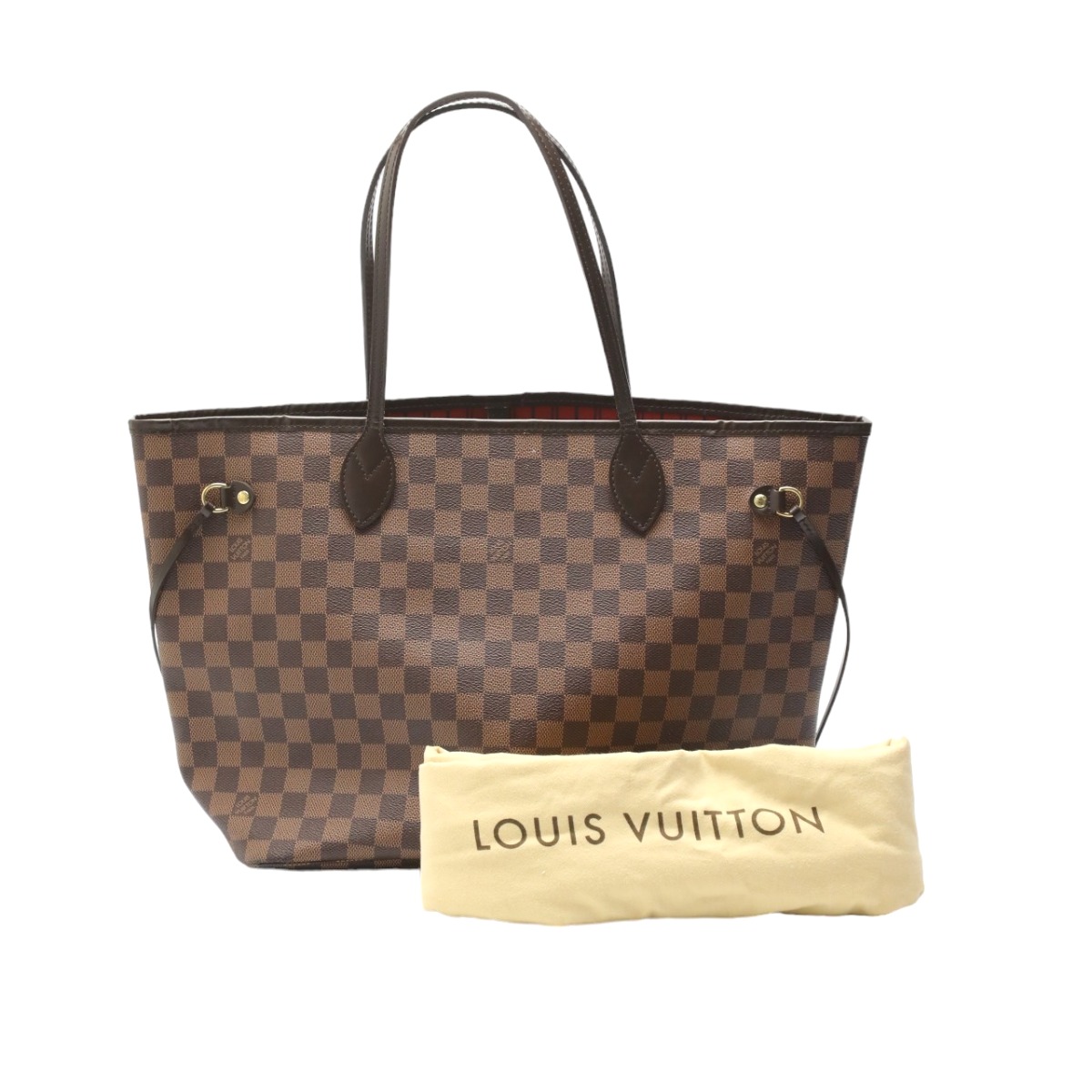 ルイヴィトン LOUIS VUITTON トートバッグ ネヴァーフルMM ダミエ 合切袋皆無 ダミエキャンバス N41358 赤銅色 LV 【SS】 【中古】