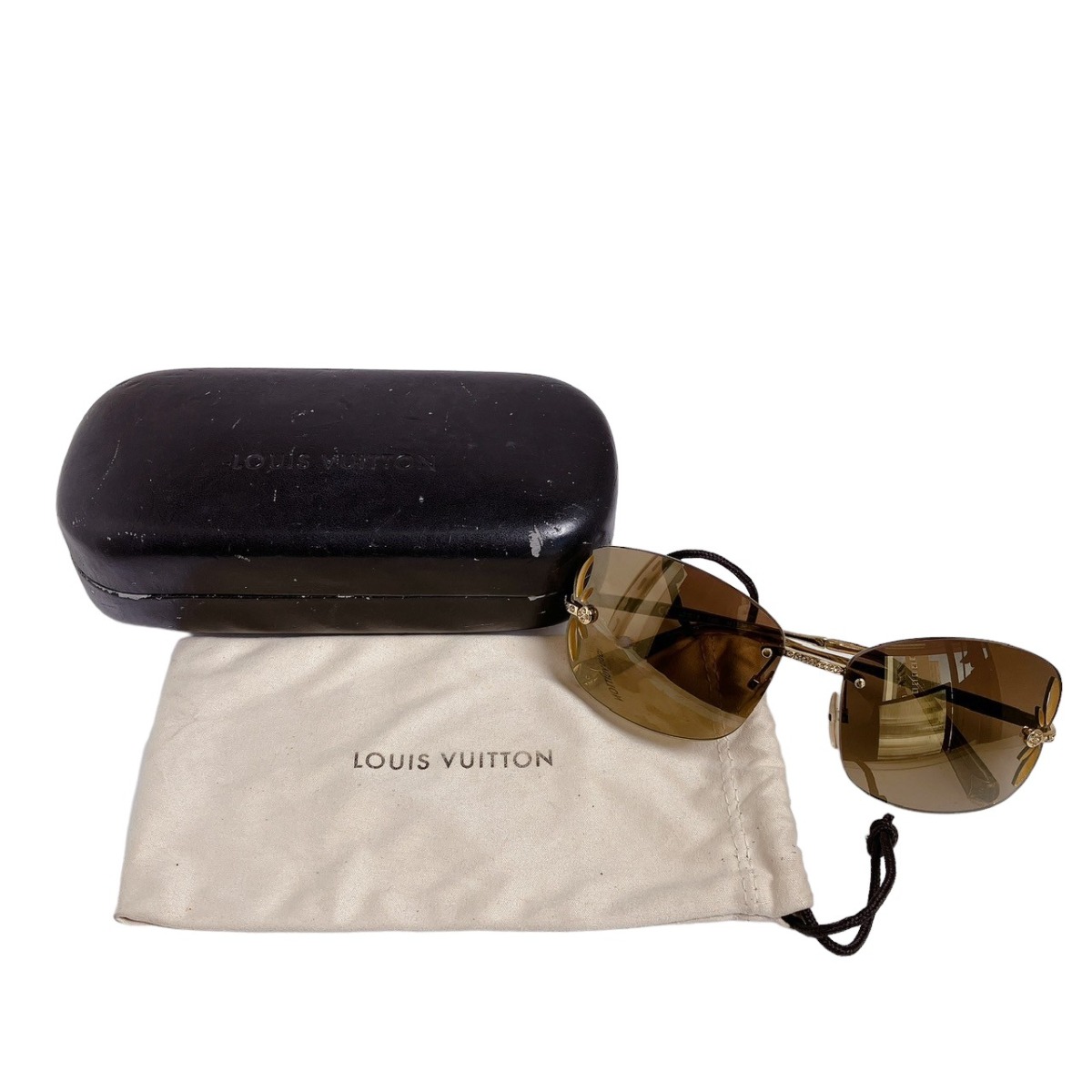 【美品】LOUIS VUITTON リリー サングラス Z0371U LOUIS VUITTON Lily Sunglasses Z0371U Brown Glitter 110411