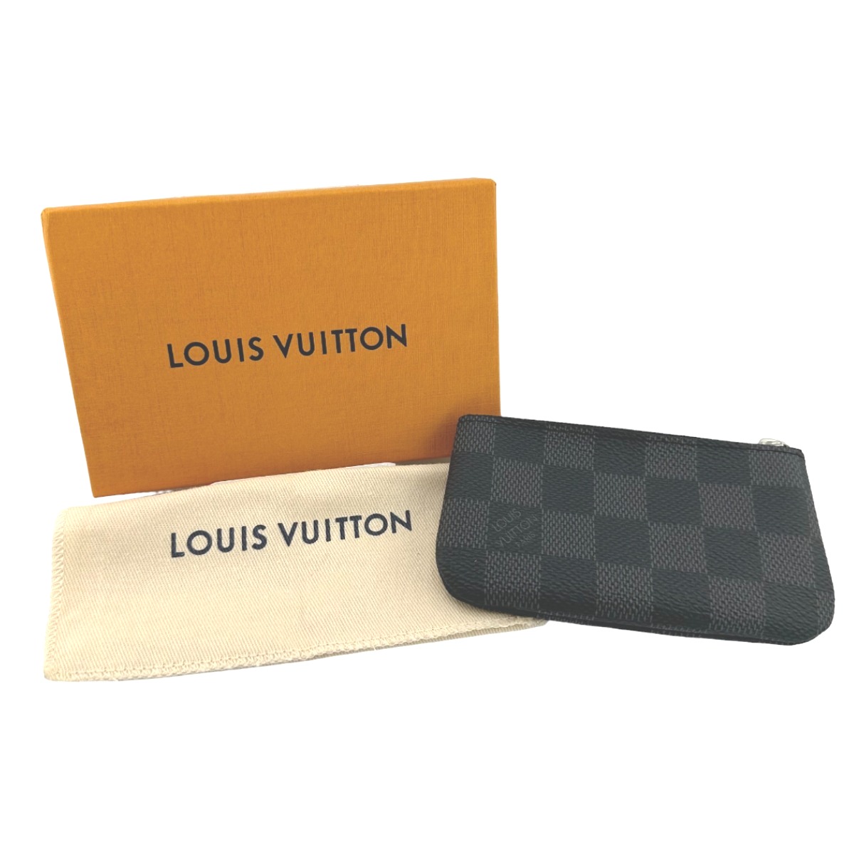 ルイヴィトン LOUIS VUITTON キーケース 小銭入れ兼用キーケース グラフィット ポシェットクレ ダミエグラフィットキャンバス N60155 グレー LV 【SS】 【中古】｜まつい質舗（福岡の質屋）