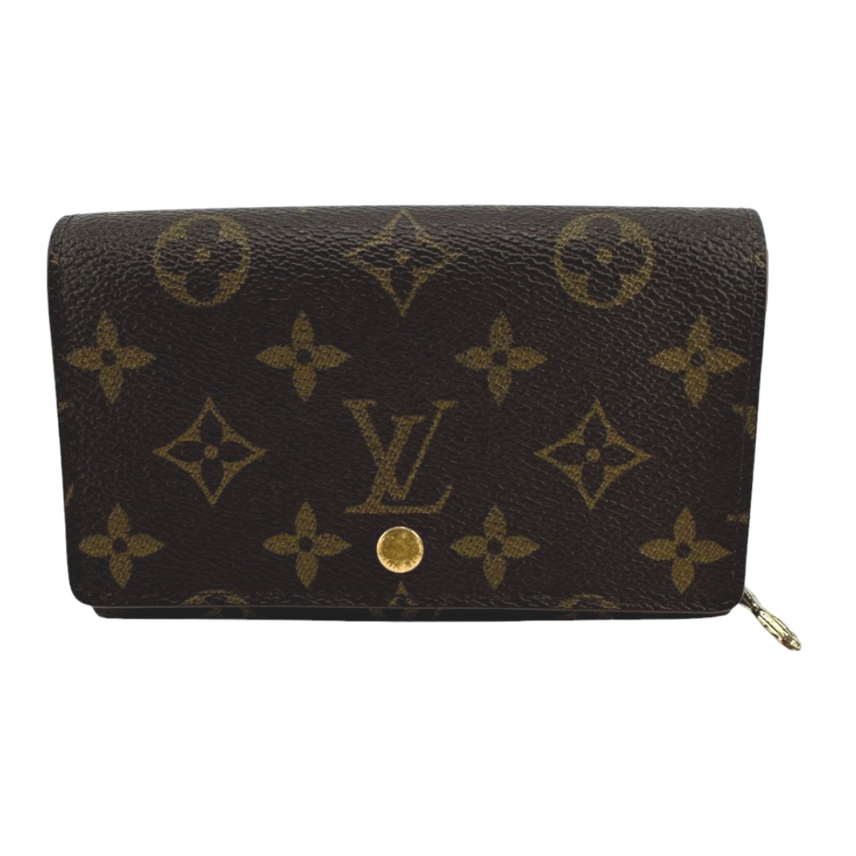 ルイヴィトン LOUIS VUITTON 二つ折り財布 L字ファスナー モノグラム ポルトモネビエ・トレゾール モノグラムキャンバス M61730 ブラウン LV 【SS】 【中古】｜まつい質舗（福岡の質屋）