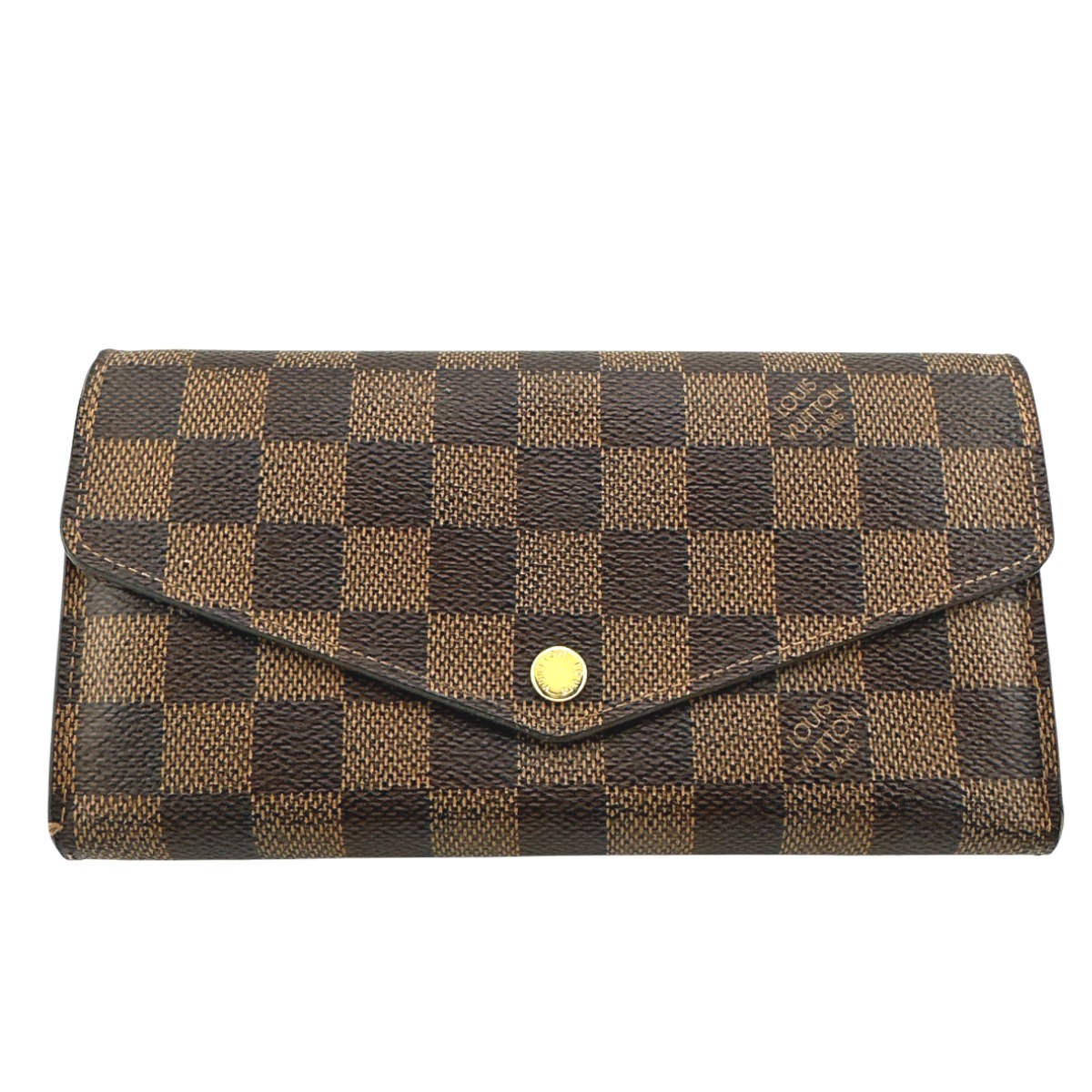 ルイヴィトン LOUIS VUITTON 長紙入れ ラウンドジッパー ダミエ ポルトフォイユ・サラ   ダミエキャンバス N63209 赤銅色 LV 【SS】 【中古】