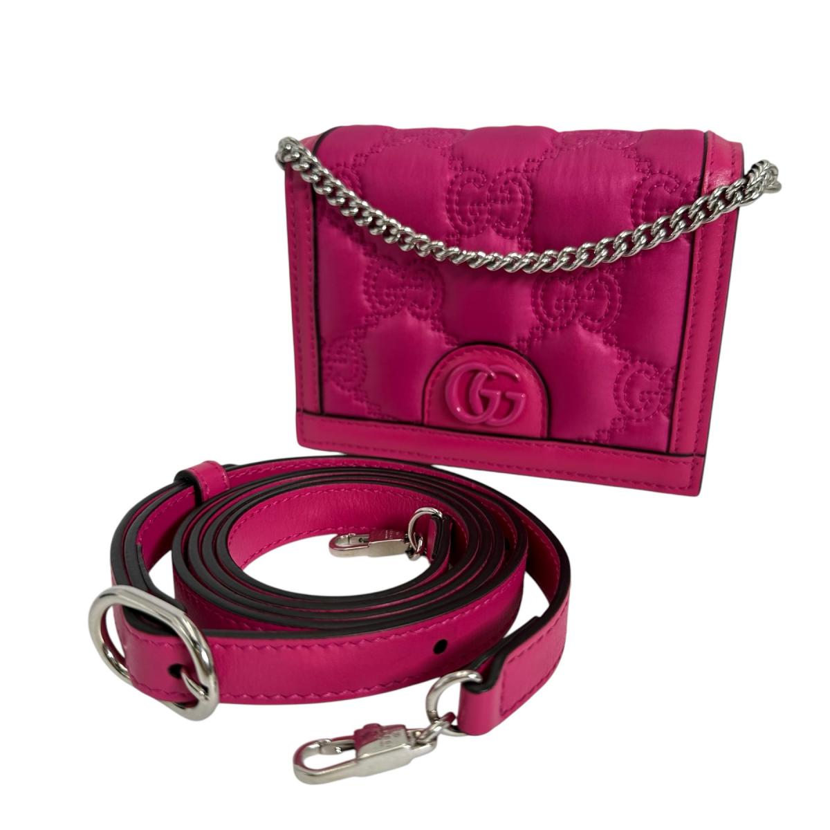 グッチ GUCCI ハンドバッグ ハンドバック 2WAYバッグ GGミニマトラッセ ナイロン ピンク 【SS】 【中古】