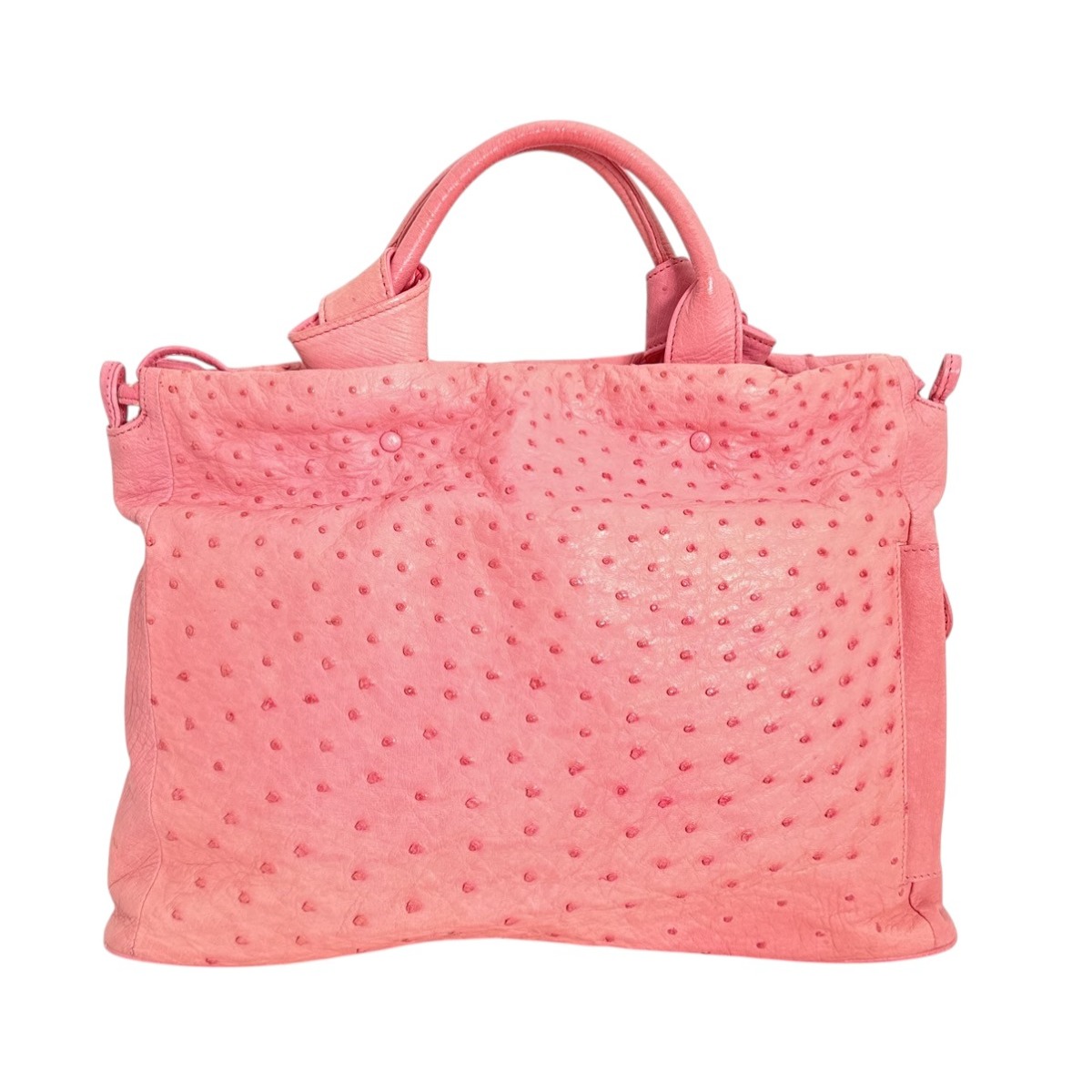 オーストリッチ ostrich トートバッグ オーストリッチ ピンク 【SS】 【中古】
