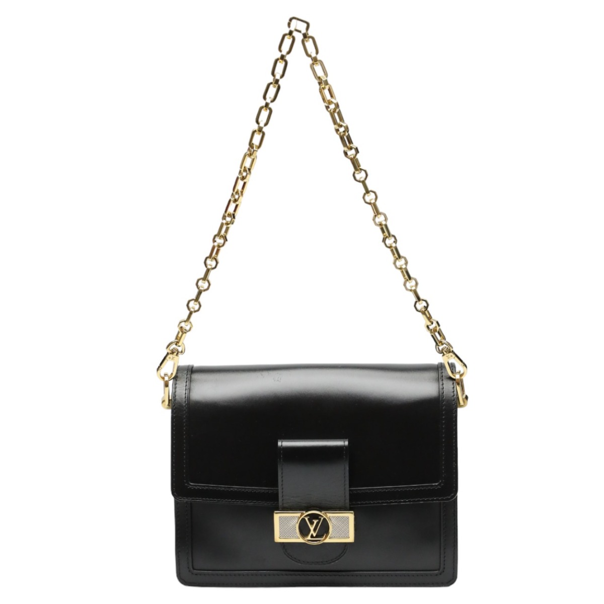 ルイヴィトン LOUIS VUITTON ショルダーバッグ ドーフィーヌMM LV鍵を掛ける チェーン店 子ウシ M55821 ノワール LV 【SS】 【中古】