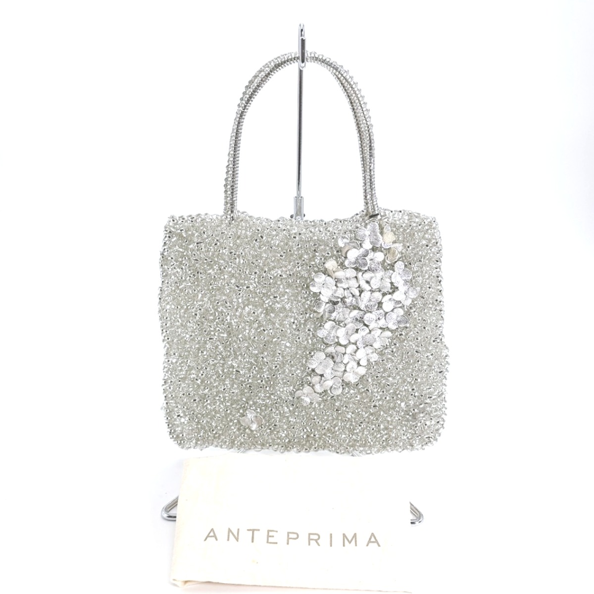 アンテプリマ ANTEPRIMA ハンドバック 針金御徒面子 寄り合い 華燭の典 針金 しろがね色 【SS】 【中古】