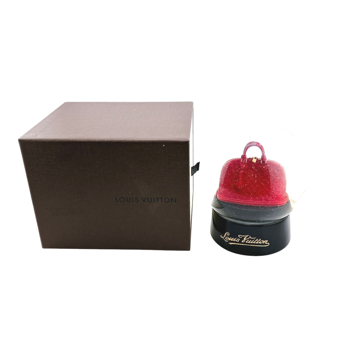 ルイヴィトン LOUIS VUITTON オブジェ 硝子学生寄宿舎 モノグラム スノーグローブ 硝子 赤いこと LV 【SS】 【中古】