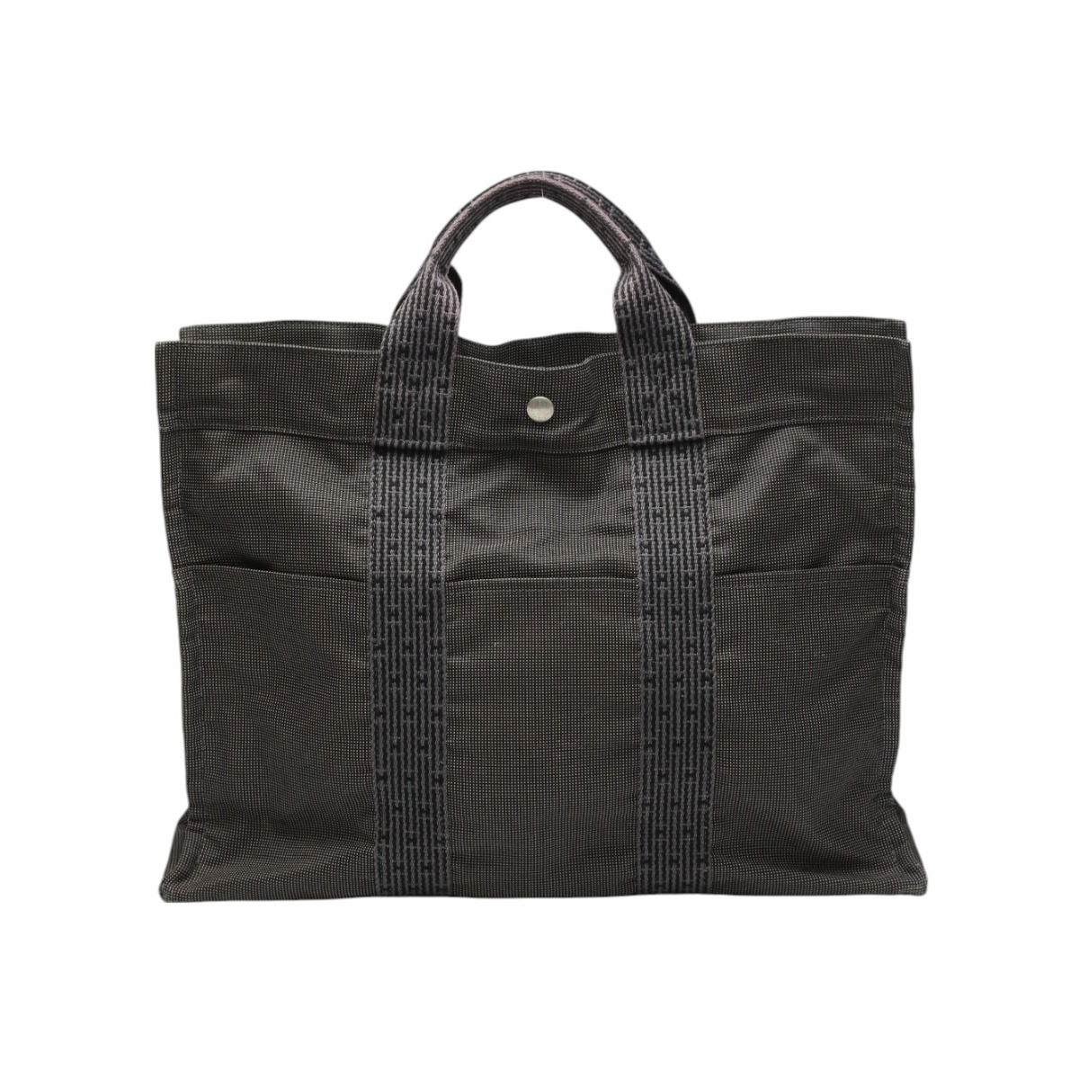 エルメス HERMES トートバッグ トートバッグ ビジネスバッグ エールライントートMM キャンバス グレー 【SS】 【中古】