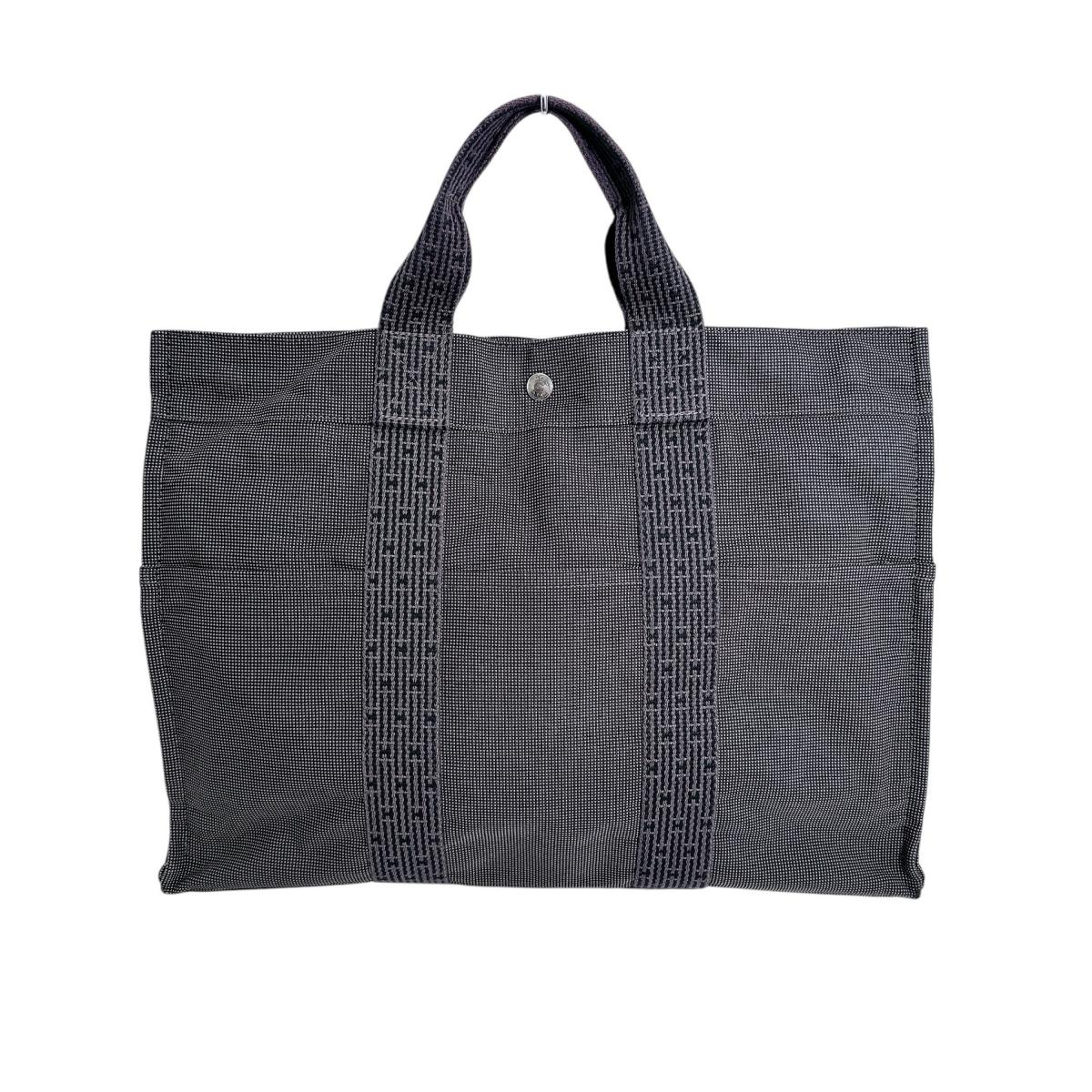 エルメス HERMES トートバッグ ハンドバッグ キャンバス エールラインMM コットン グレー 【SS】 【中古】 18,352円