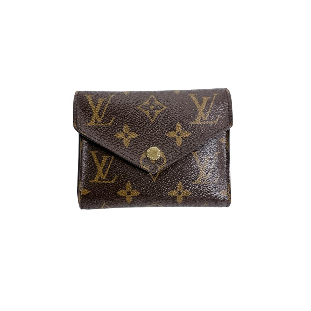 ルイヴィトン LOUIS VUITTON 三つ折り紙入れ 三つ折り紙入れ モノグラム ポルトフォイユ・ヴィクトリーヌ モノグラム帆布 M62472 赤銅色 LV 【SS】 【中古】