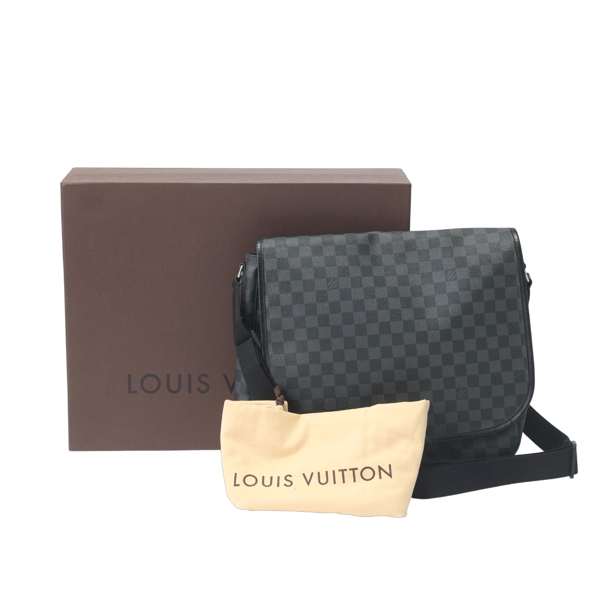 ルイヴィトン LOUIS VUITTON ショルダーバッグ ショルダーバッグ ダミエグラフィット ダニエルGM なめし革 N58033 黒いこと LV 【SS】 【中古】