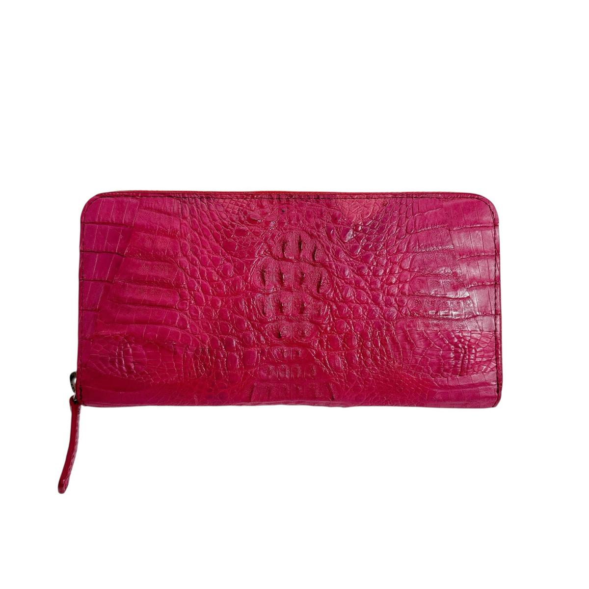 カイマン CAIMAN 長財布 ラウンドファスナー長財布 カイマン マットクロコダイル カイマン K52653 ルビー 【SS】 【中古】