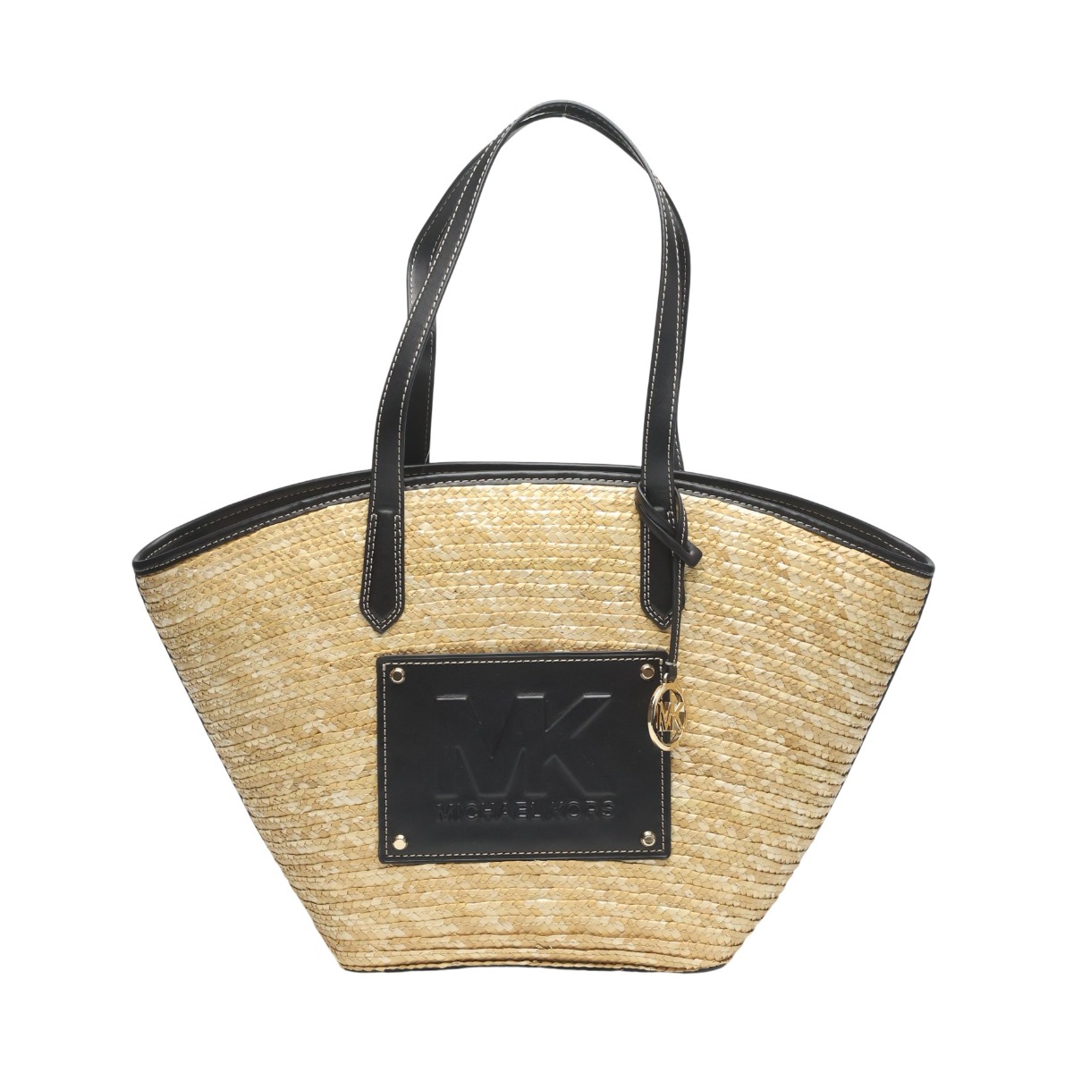 マイケルコース Michael Kors ハンドバッグ かごバッグ キンバー 大容量 キャンバス 35T2G7KT71 アイボリー&times;ブラック 【SS】 【中古】｜まつい質舗（福岡の質屋）