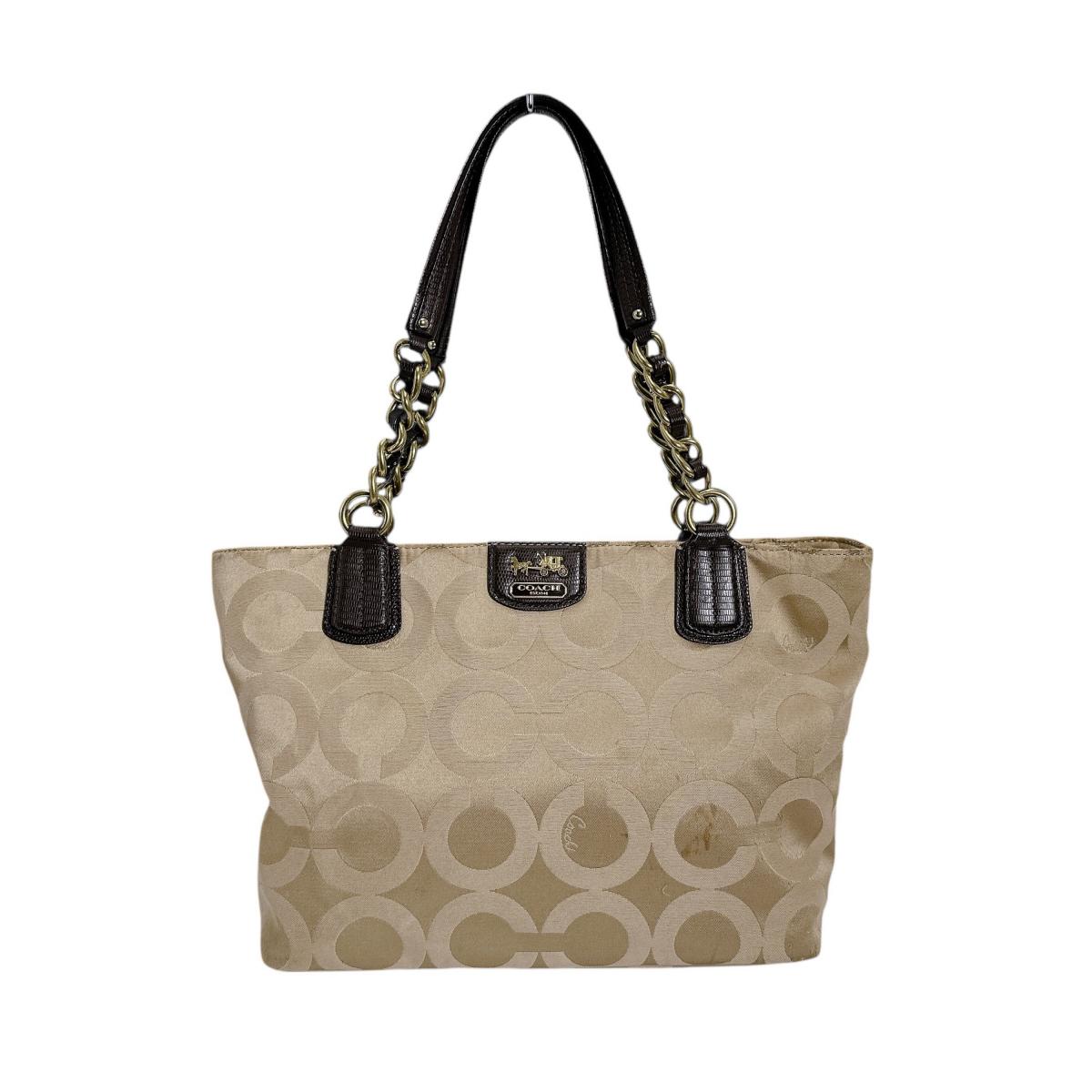 コーチ COACH ハンドバッグ トートバッグ シグネチャー ナイロン 20481 ゴールド 【SS】 【中古】