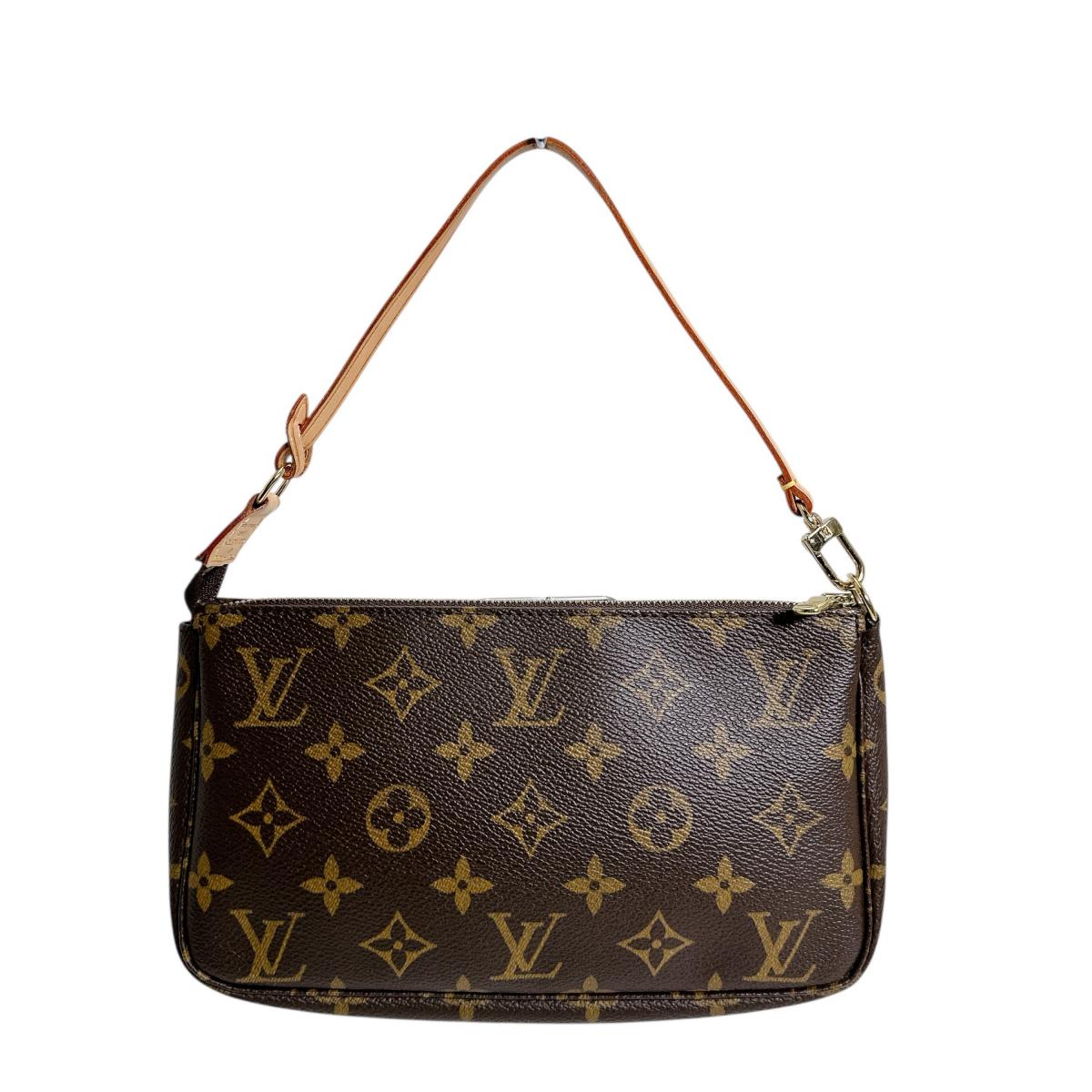 ルイヴィトン LOUIS VUITTON 合切袋 付属物合切袋 モノグラム ポシェットアクセソワール モノグラム帆布 M51980 赤銅色 LV 【SS】 【中古】