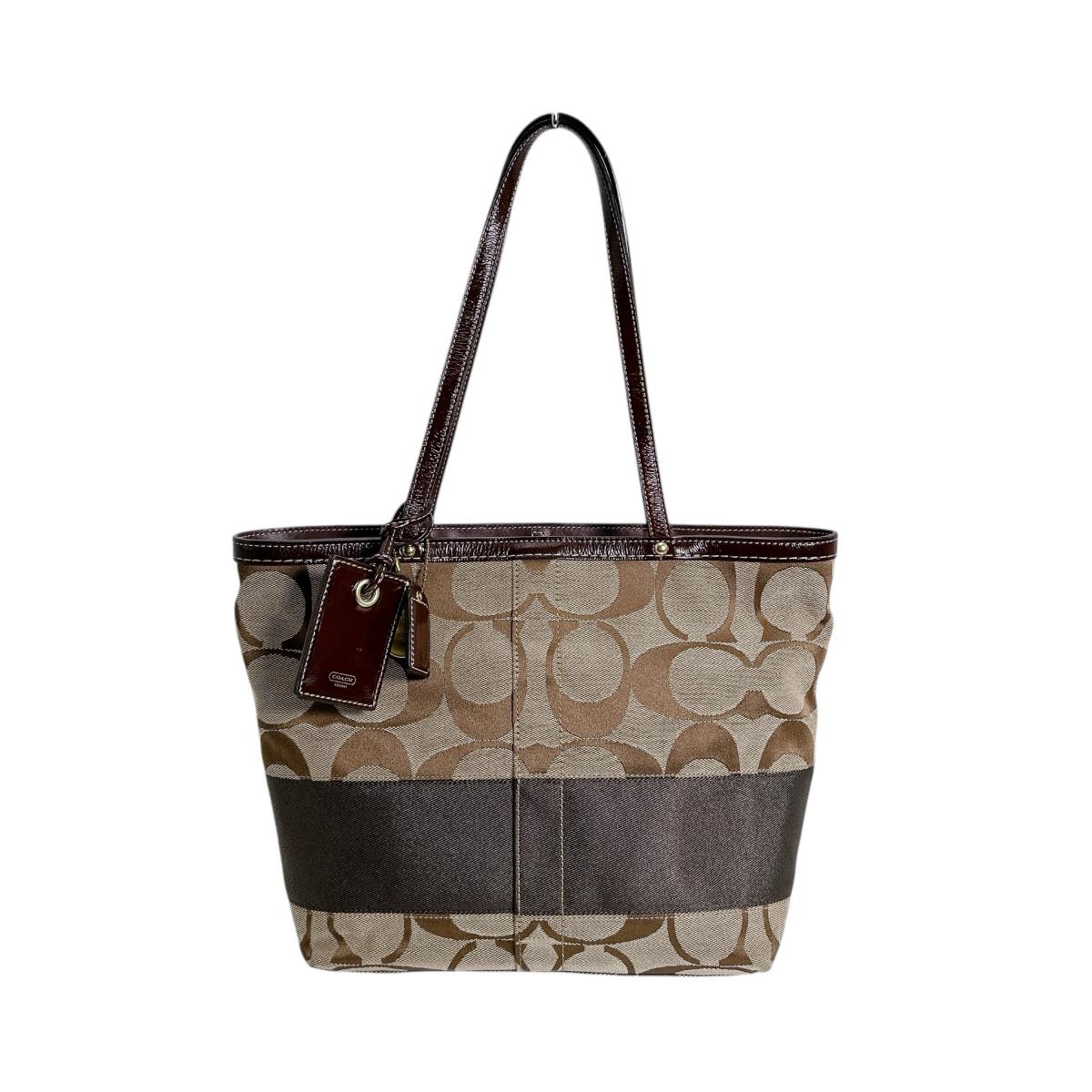 コーチ職 COACH トートバッグ トートバッグ 帆布 書き判 帆布 10124 赤銅色 【SS】 【中古】