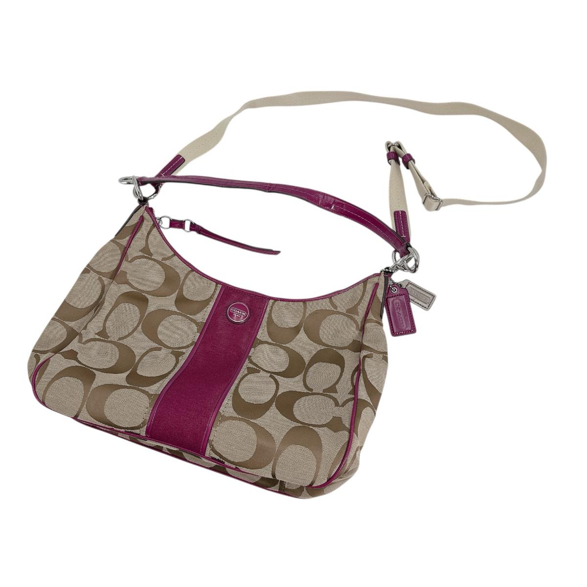 コーチ COACH ショルダーバッグ 2wayバック シグネチャー キャンバス F21873 ブラウン 【SS】 【中古】
