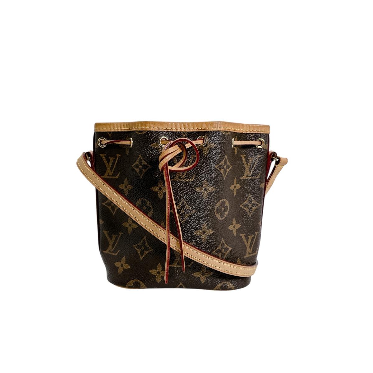 ルイヴィトン LOUIS VUITTON ショルダーバッグ 曲がった掛け モノグラム ナノノエ モノグラム帆布 M41346 赤銅色 LV 【SS】 【中古】