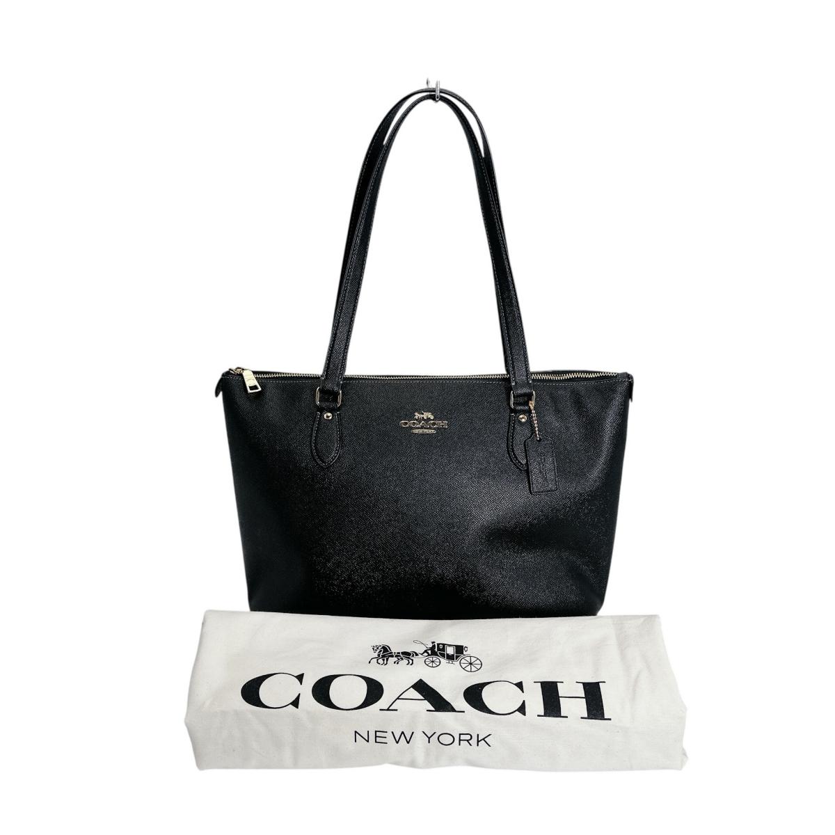 コーチ COACH トートバッグ クロスグレイン ギャラリートート レザー CH285 ブラック 【SS】 【中古】