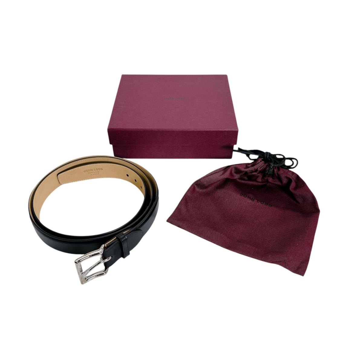 ジョンロブ John Lobb 三尺帯 三尺帯 Square Belt なめし革 黒いこと 【SS】 【中古】