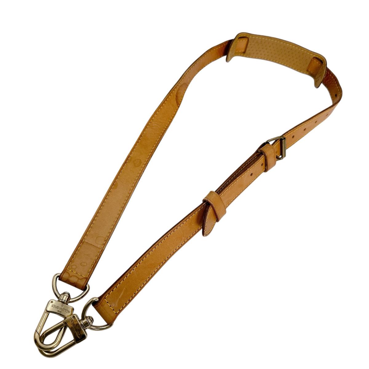 ルイヴィトン LOUIS VUITTON ストラップ 肩かけ同盟罷工さあ美 変数式 御徒面子佩び物 ヌメ革 J52312  ベージュ LV 【SS】 【中古】