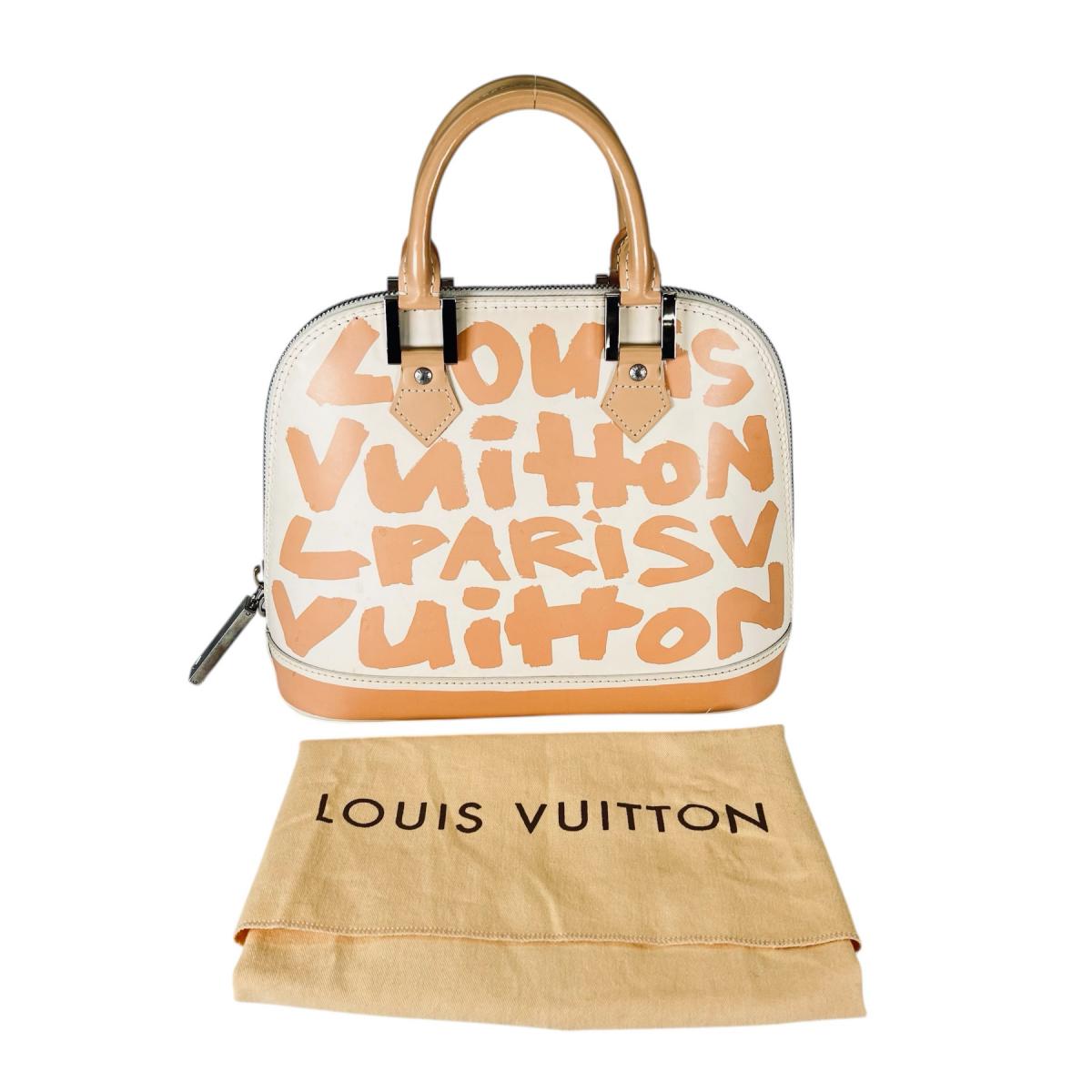 ルイヴィトン LOUIS VUITTON ハンドバック グラフィティ スティーブン・スプラウス アルマMM なめし革 M92180 ベージュ LV 【SS】 【中古】