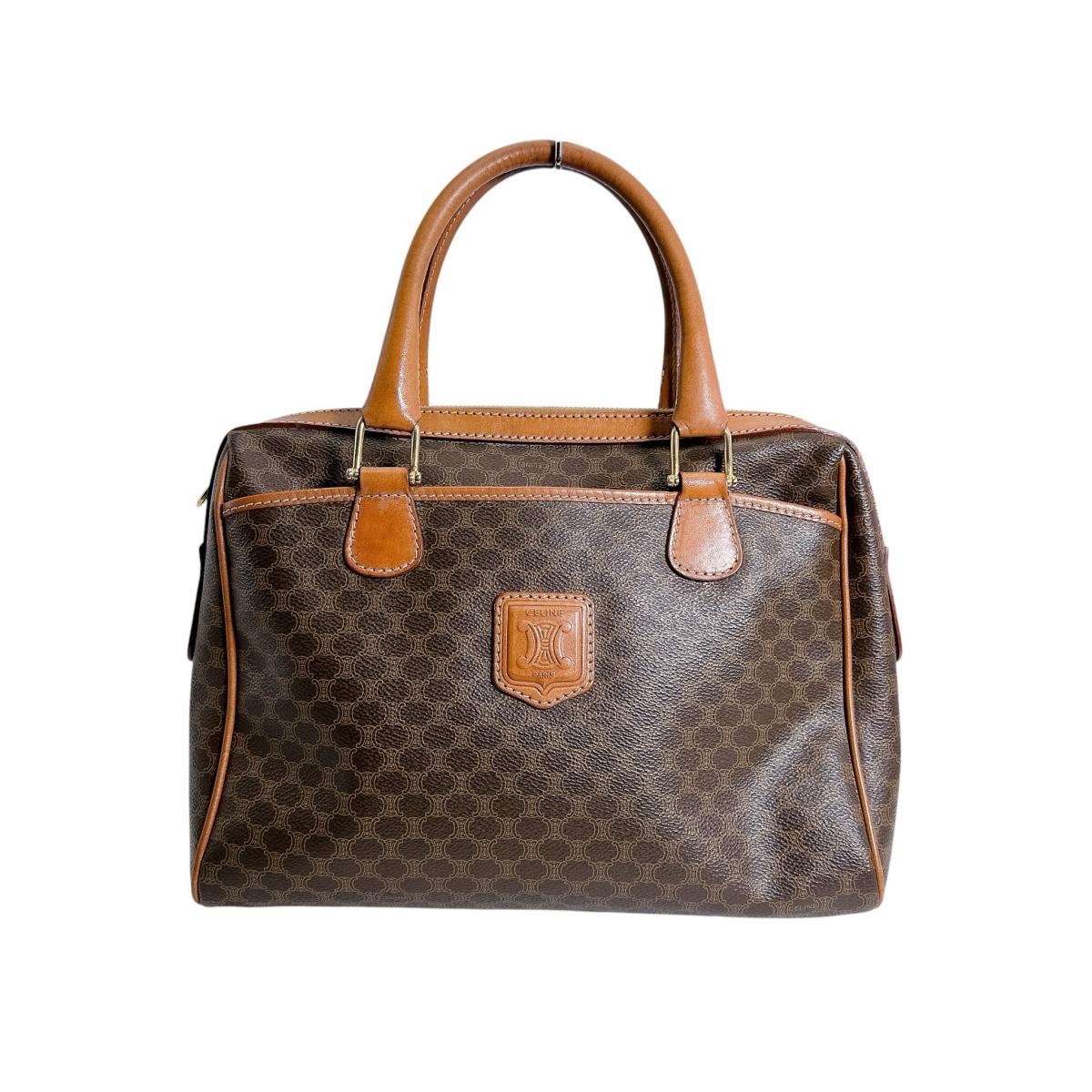 セリーヌ CELINE ハンドバック ハンドバック なめし革 マカダム なめし革 赤銅色 【SS】 【中古】
