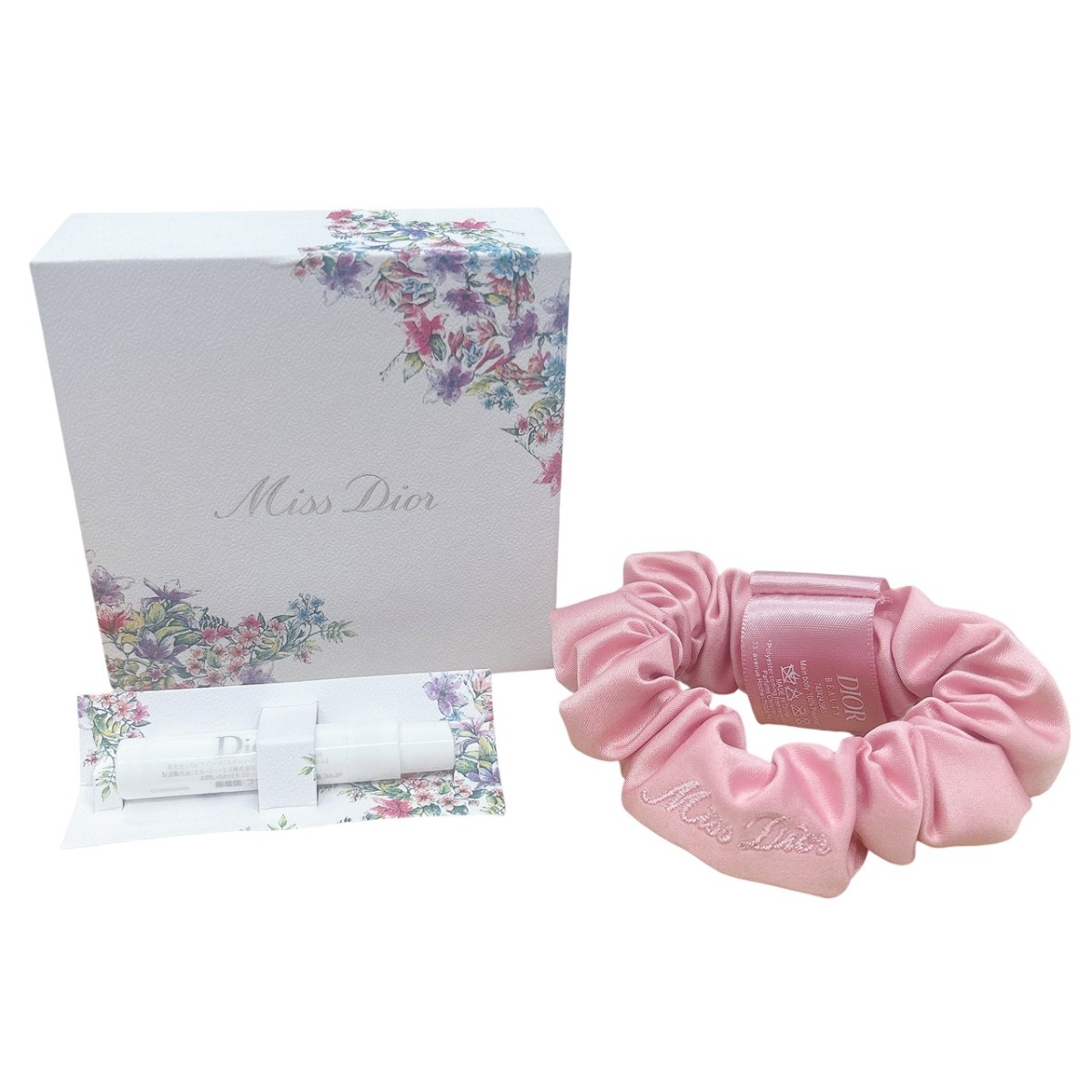 ディオール Christian Dior 余分の物小物 シュシュ 髪の毛天然ゴム 繻子 サクラ色 【SS】 【中古】