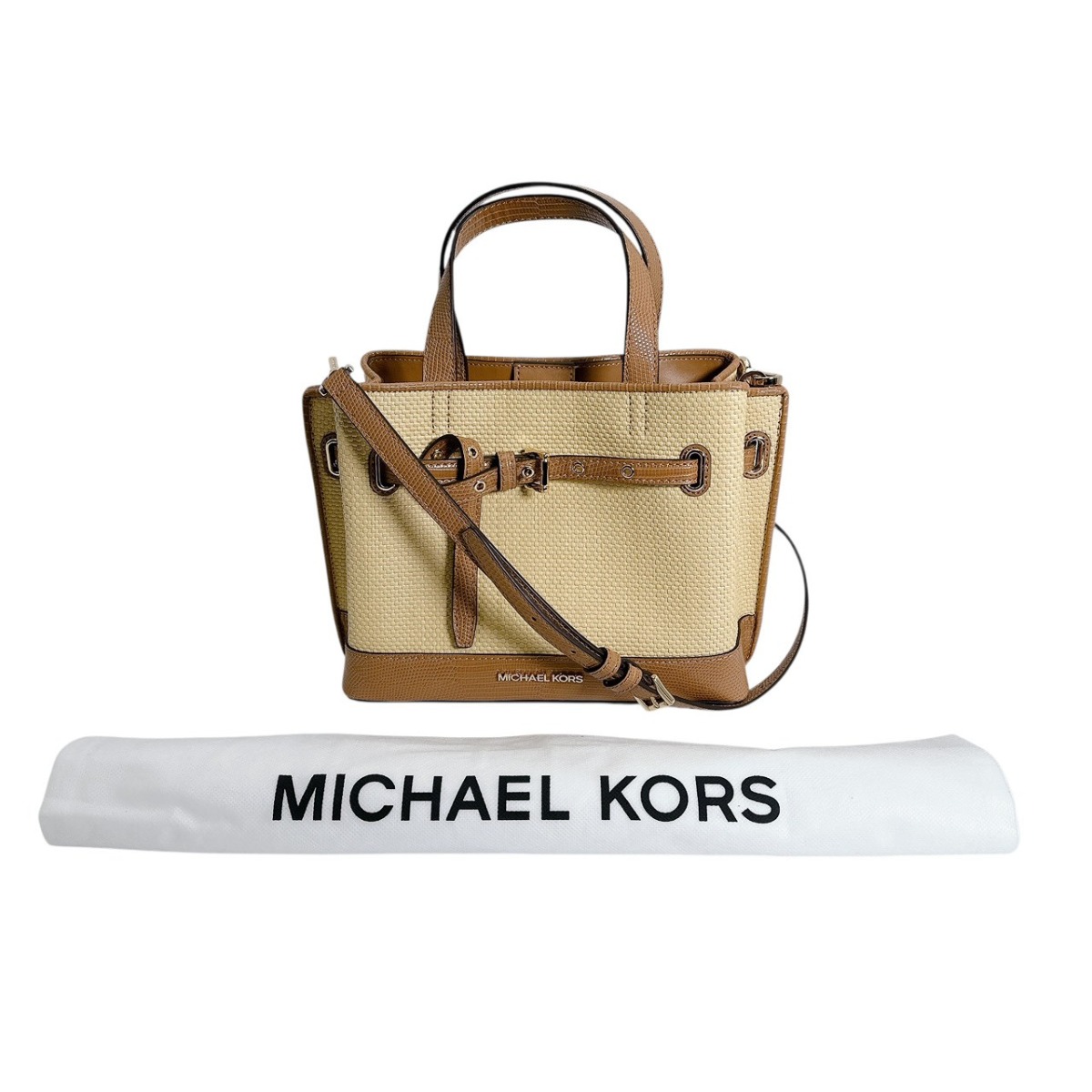 マイケルコース Michael Kors ハンドバッグ 2WAYバッグ サッチェル ショルダーバッグ ポリウレタン 35T2GU5S1W1214 ブラウン 【SS】 【中古】｜まつい質舗（福岡の質屋）