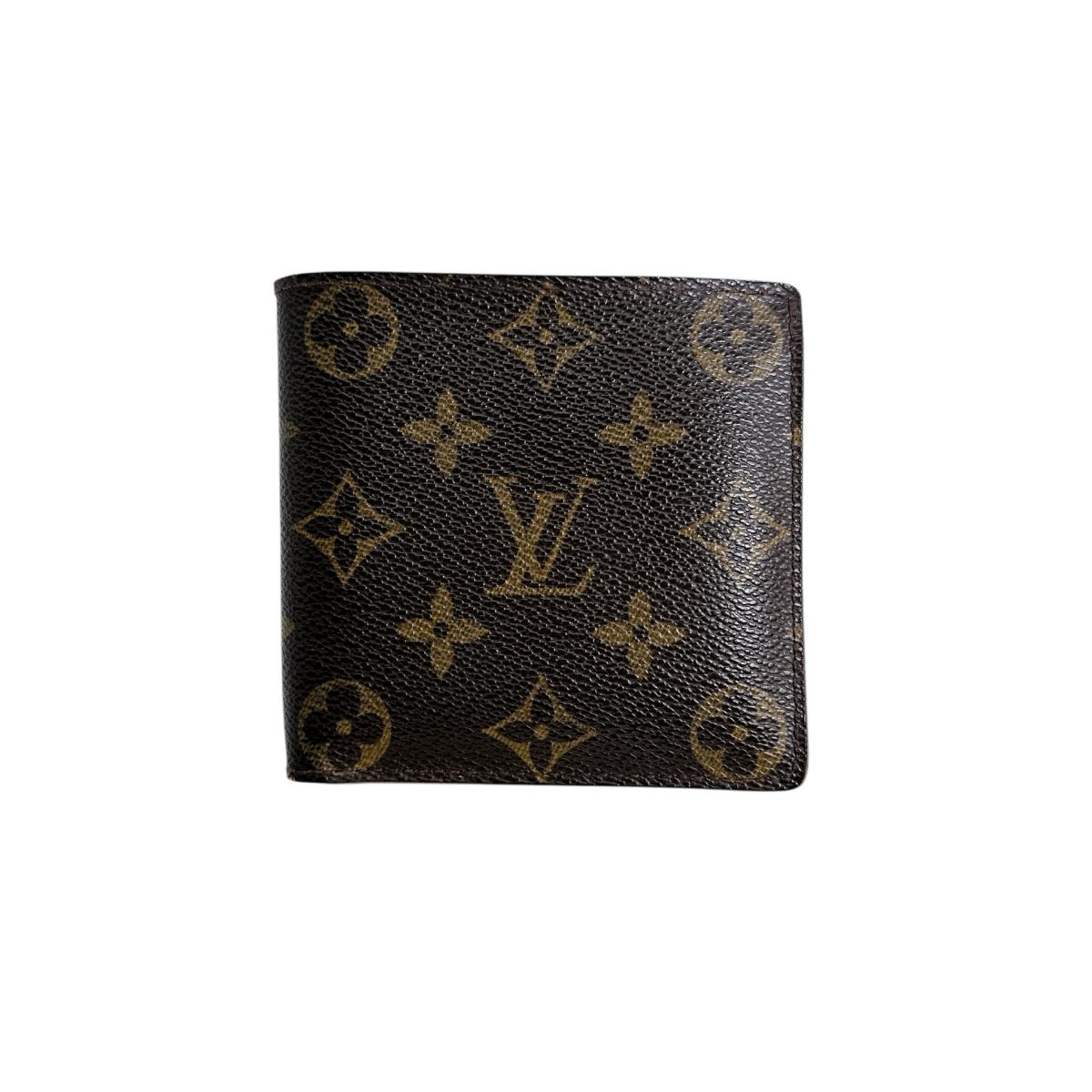 ルイヴィトン LOUIS VUITTON 二つ折り紙入れ 二つ折り紙入れ モノグラム カルトクレディ モネ モノグラム帆布 M61665 赤銅色 LV 【SS】 【中古】
