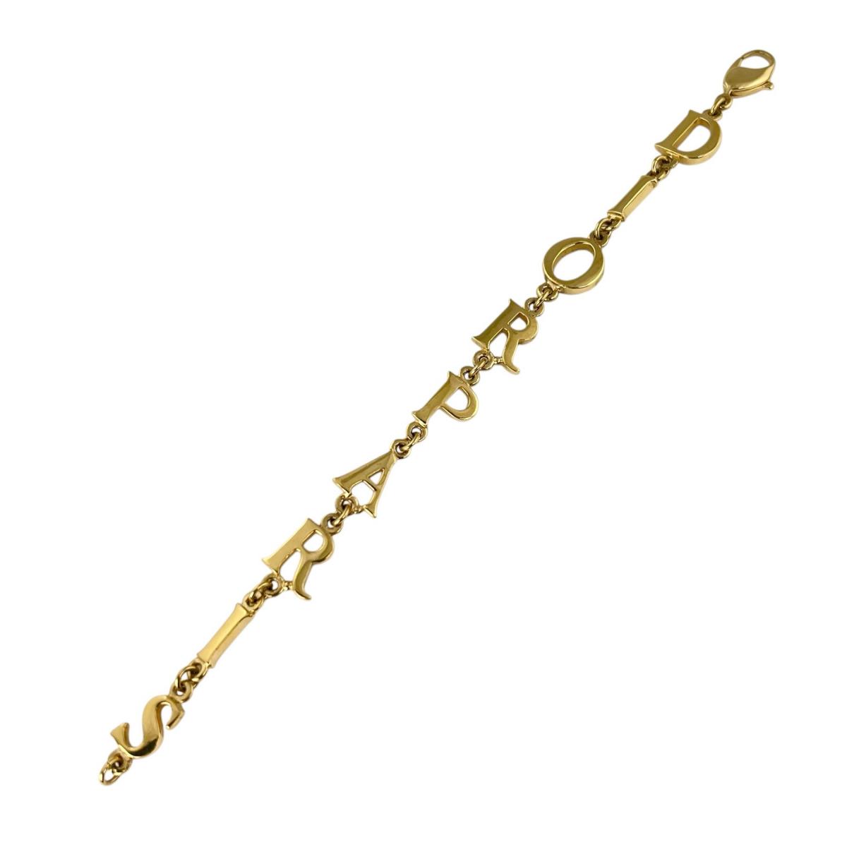 クリスチャンディオール Dior 腕輪 ブランド名ロゴタイプ チェーンブレス ディオールパリス GP ゴールド 【SS】 【中古】